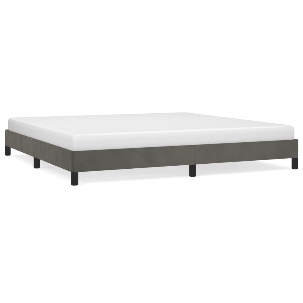 Sengeramme uden madras Mørkegrå 200x200 cm Fløjl
