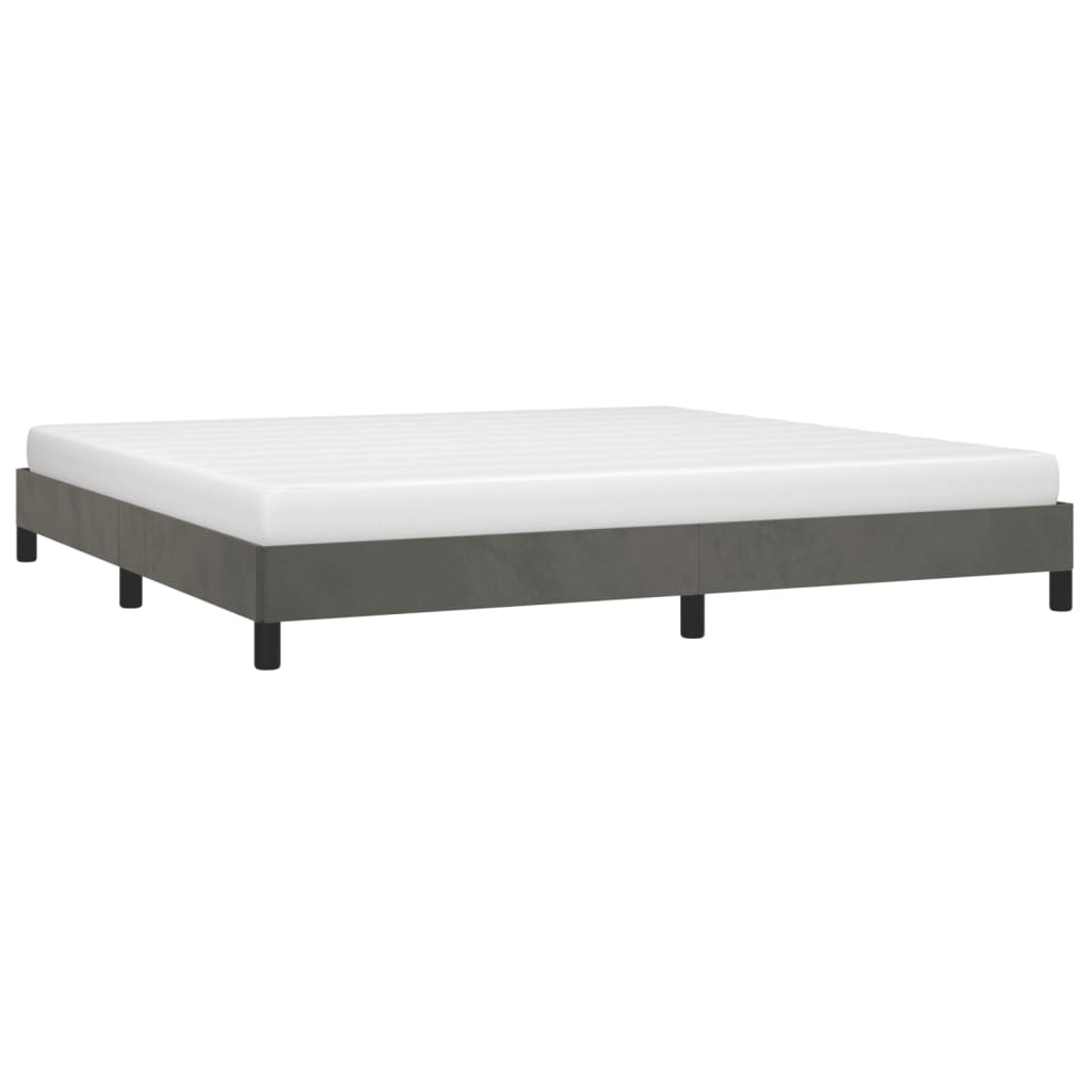 Sengeramme uden madras Mørkegrå 200x200 cm Fløjl