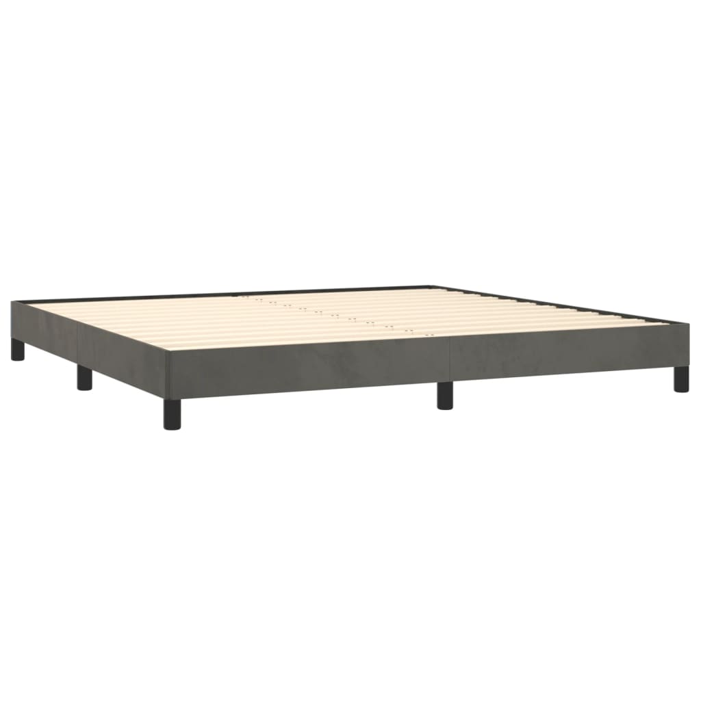 Sengeramme uden madras Mørkegrå 200x200 cm Fløjl