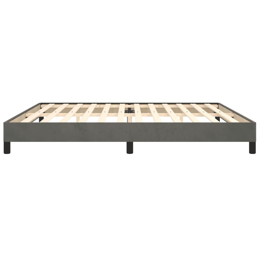 Sengeramme uden madras Mørkegrå 200x200 cm Fløjl