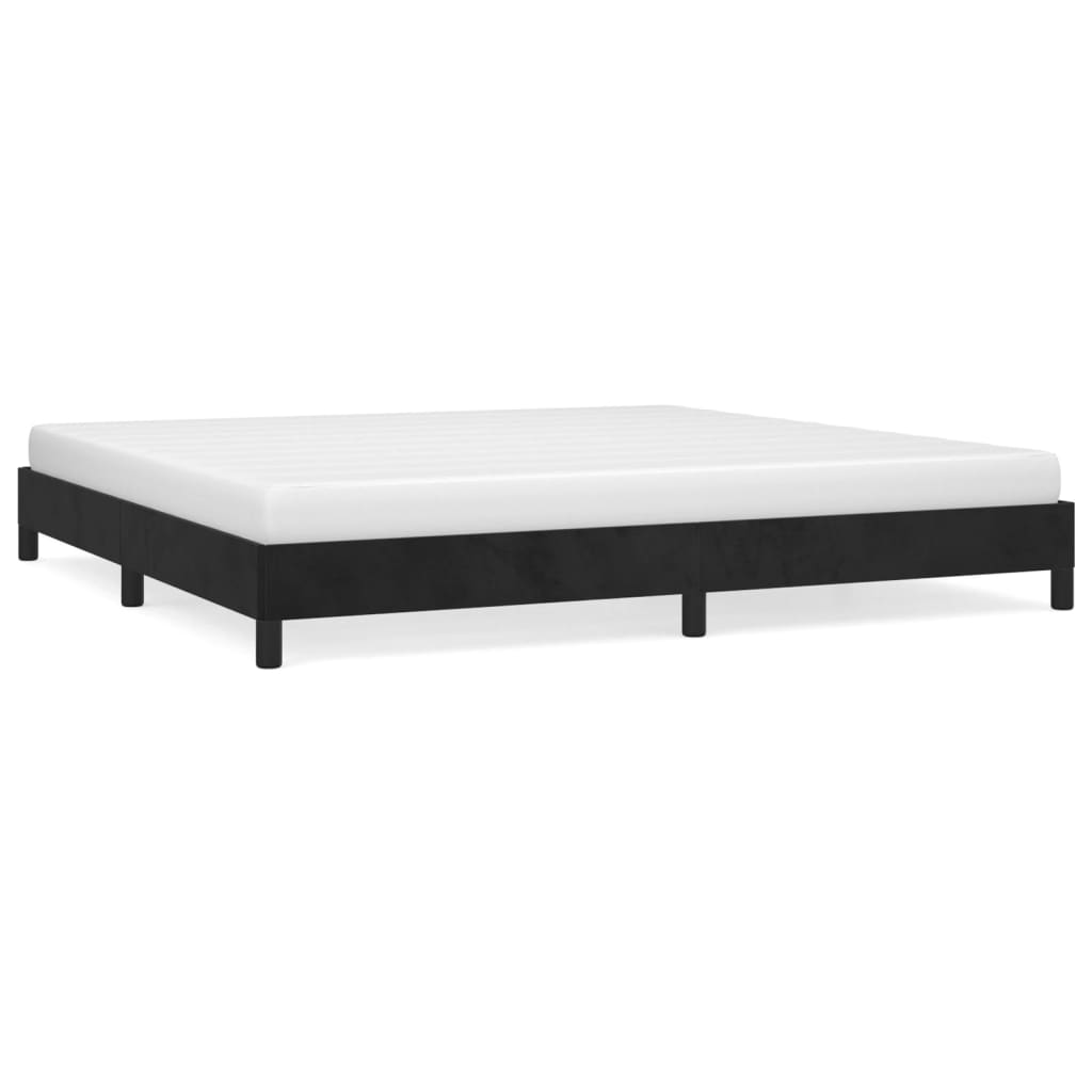 Sengeramme uden madras Sort 200x200 cm Fløjl