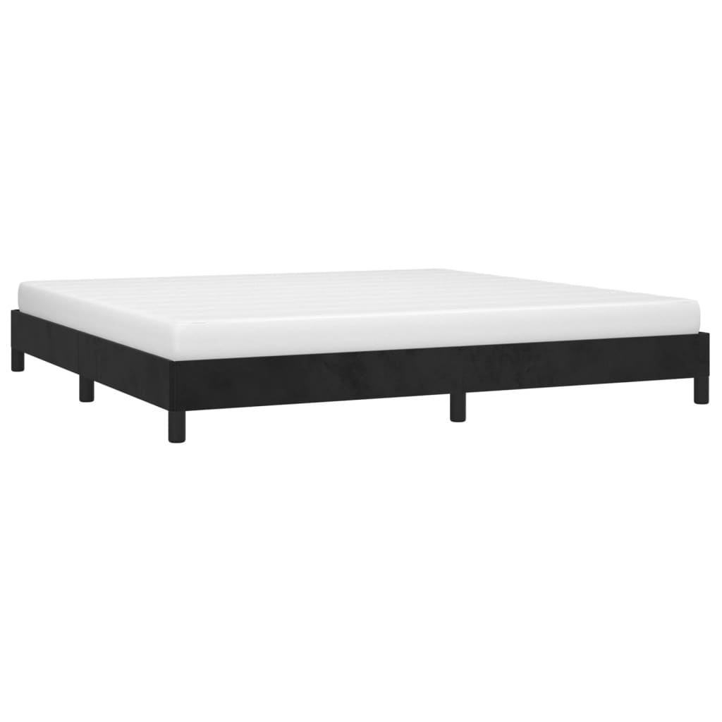 Sengeramme uden madras Sort 200x200 cm Fløjl