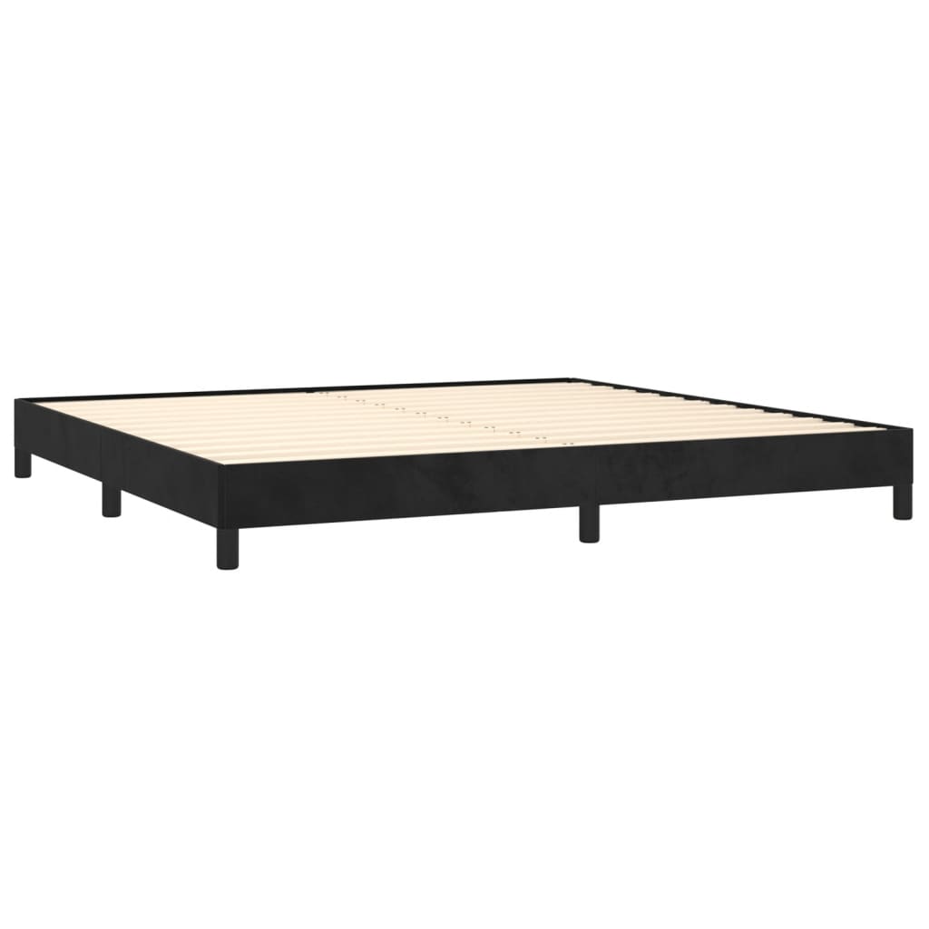 Sengeramme uden madras Sort 200x200 cm Fløjl