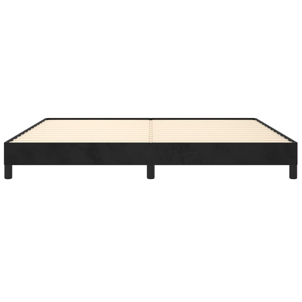 Sengeramme uden madras Sort 200x200 cm Fløjl