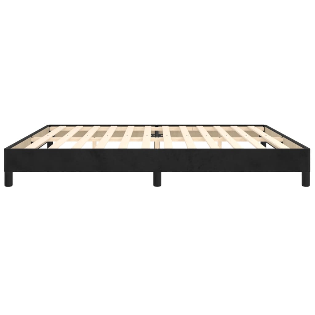 Sengeramme uden madras Sort 200x200 cm Fløjl