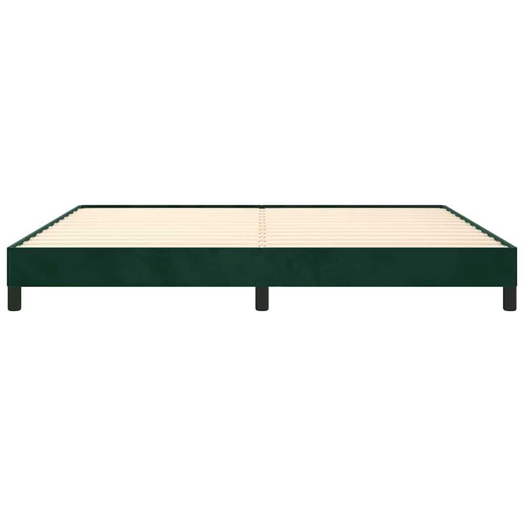 Sengeramme uden madras Mørkegrøn 200x200 cm Fløjl