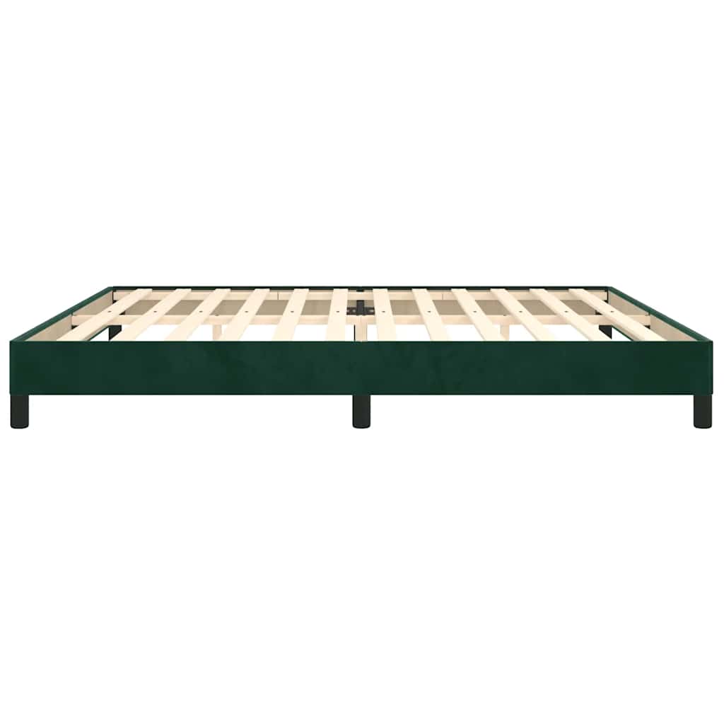 Sengeramme uden madras Mørkegrøn 200x200 cm Fløjl