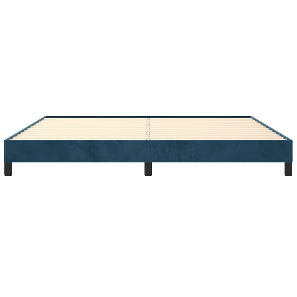 Sengeramme uden madras Mørkeblå 200x200 cm Fløjl