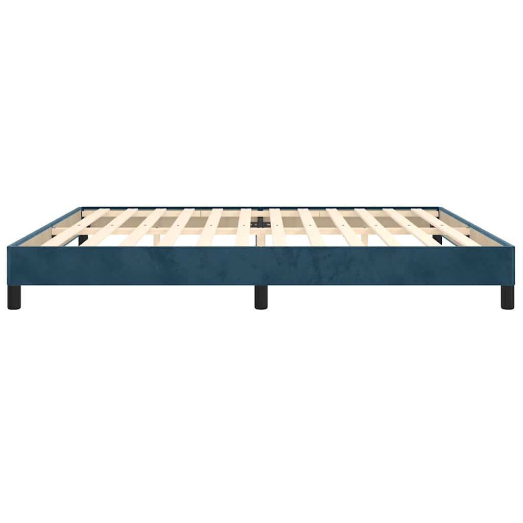 Sengeramme uden madras Mørkeblå 200x200 cm Fløjl