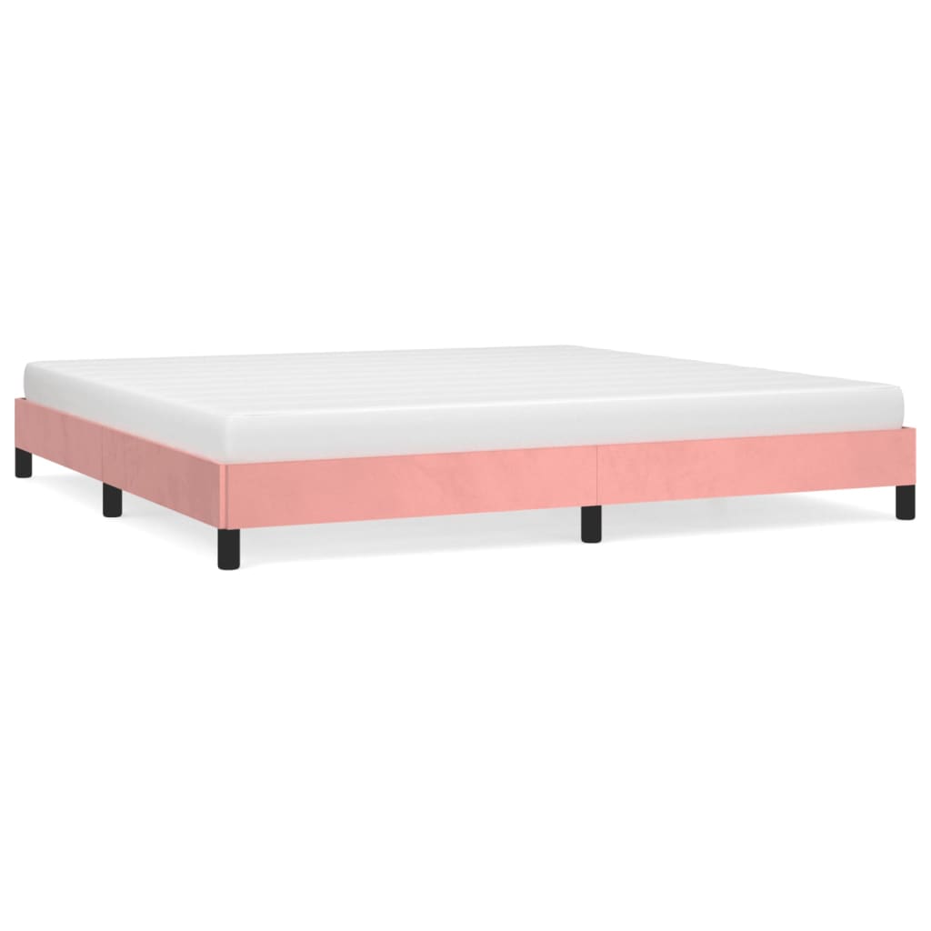 sengeramme 200x200 cm fløjl pink