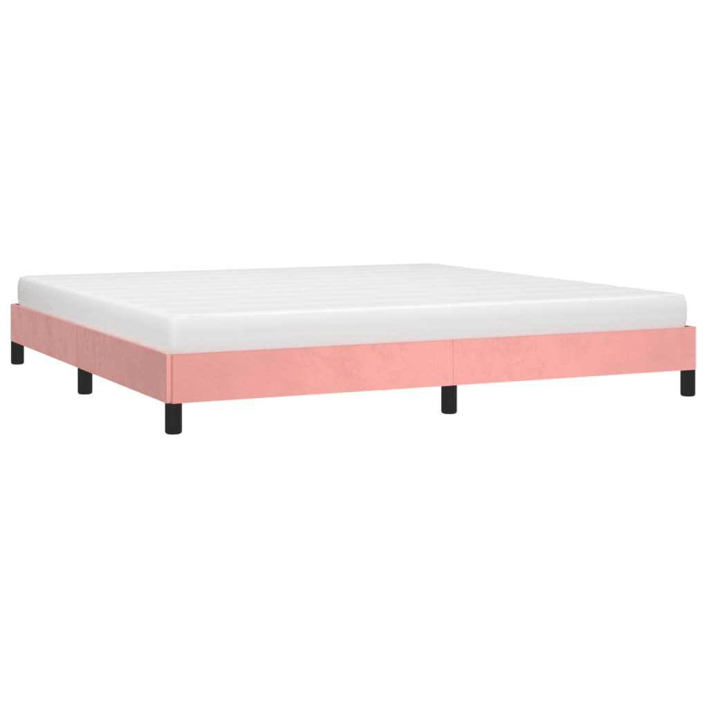 sengeramme 200x200 cm fløjl pink