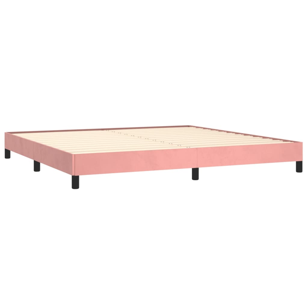 sengeramme 200x200 cm fløjl pink