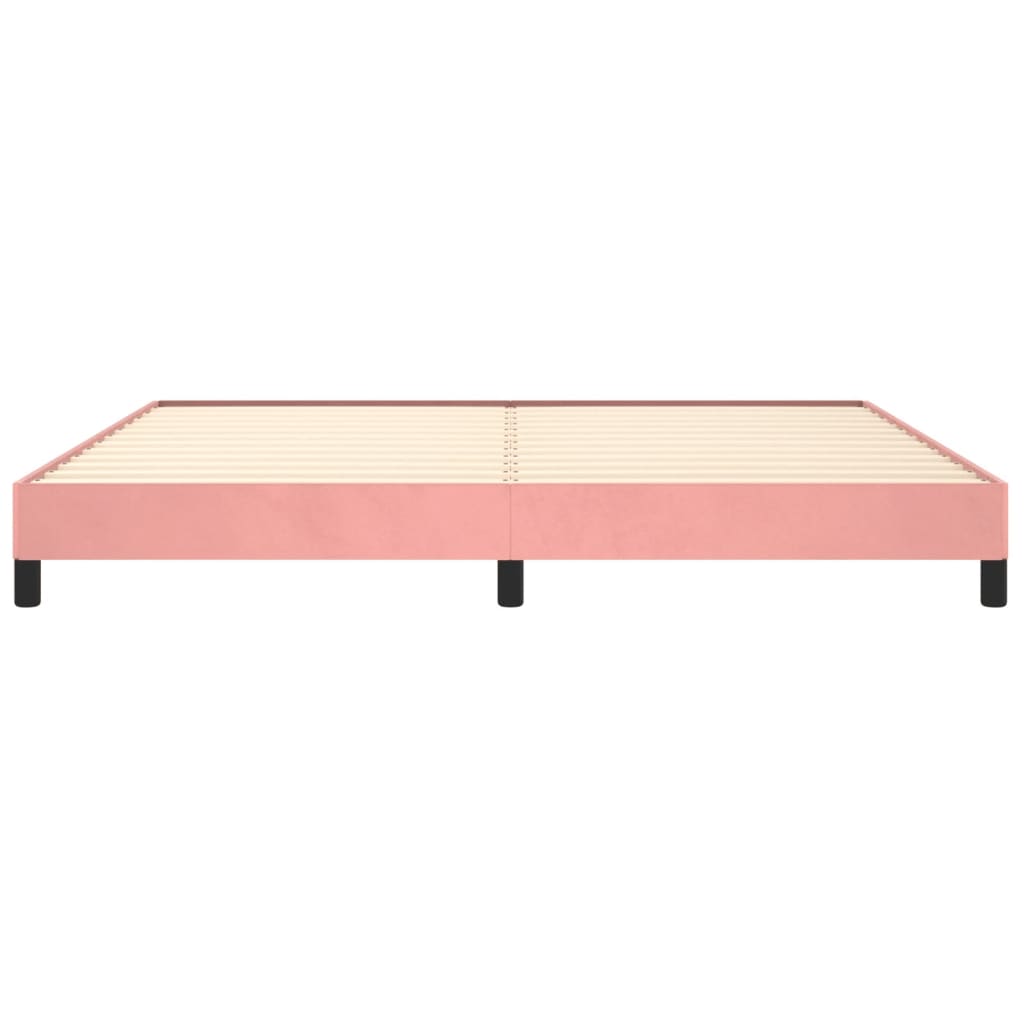 sengeramme 200x200 cm fløjl pink