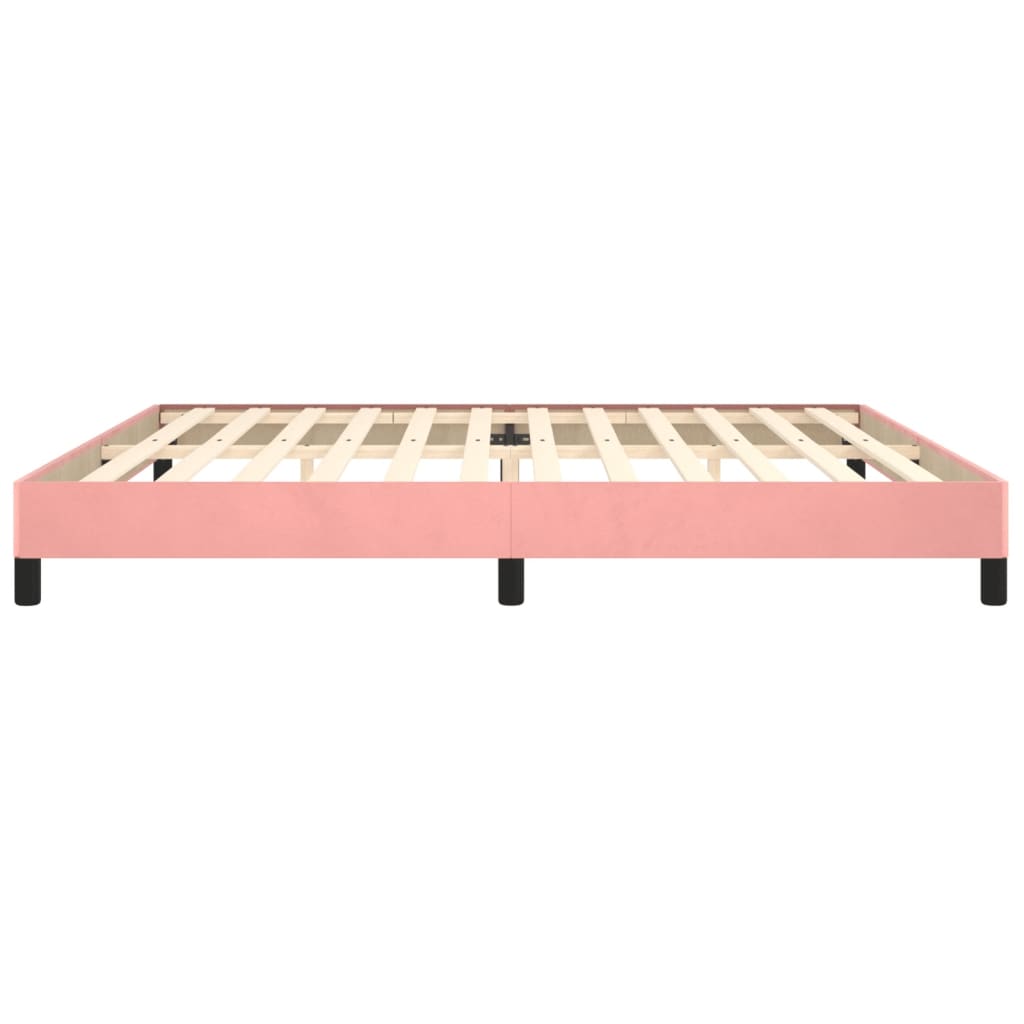 sengeramme 200x200 cm fløjl pink