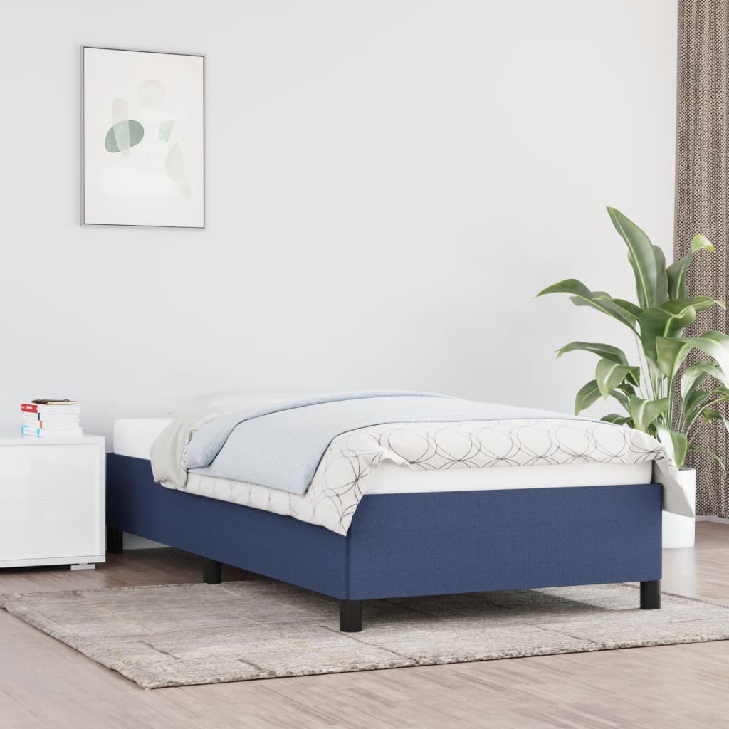 sengeramme uden madras 90x190 cm stof blå