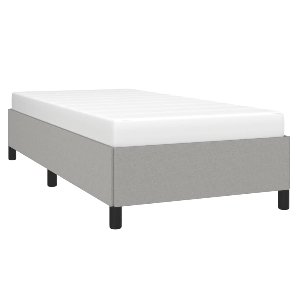 Sengeramme uden madras Lysegrå 90x200 cm Stof