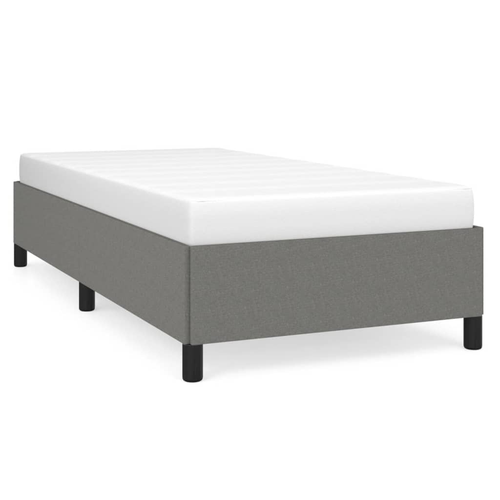 Sengeramme uden madras Mørkegrå 90x200 cm Stof