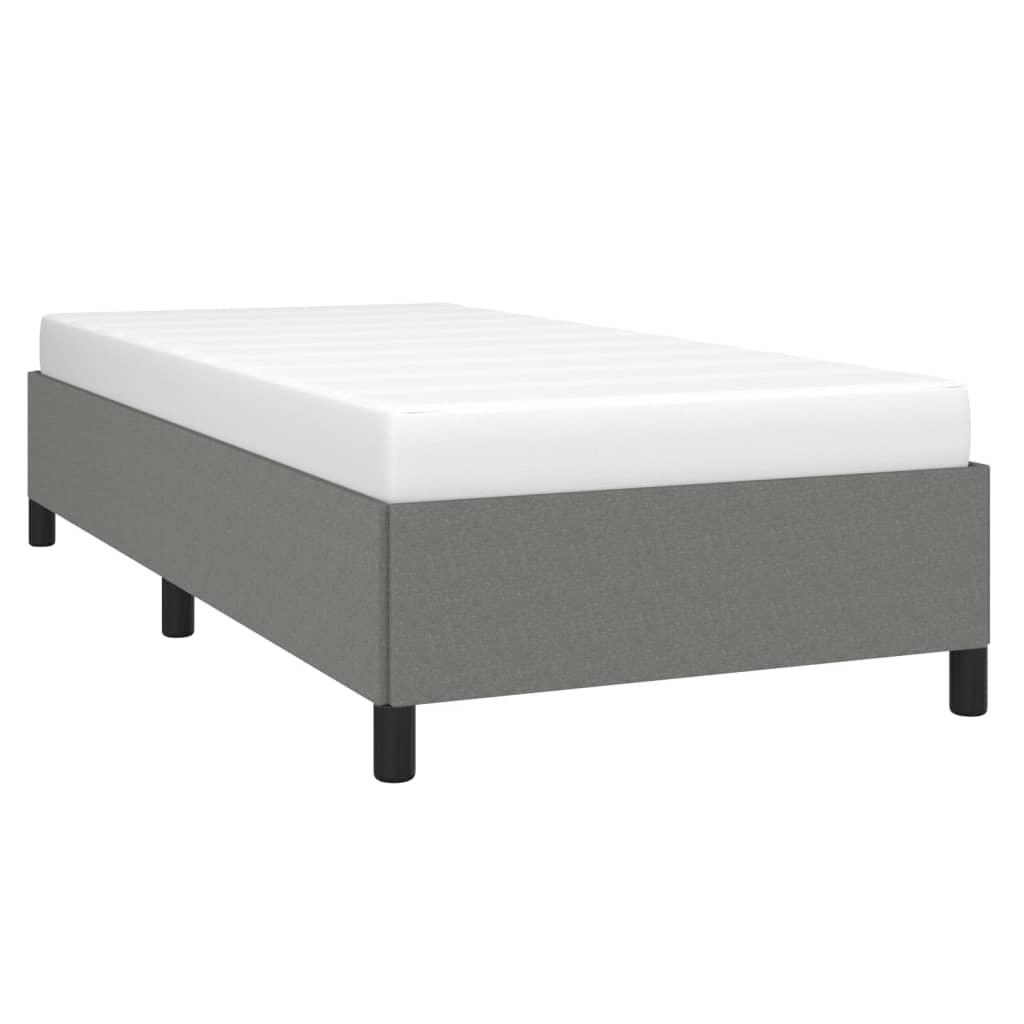 Sengeramme uden madras Mørkegrå 90x200 cm Stof