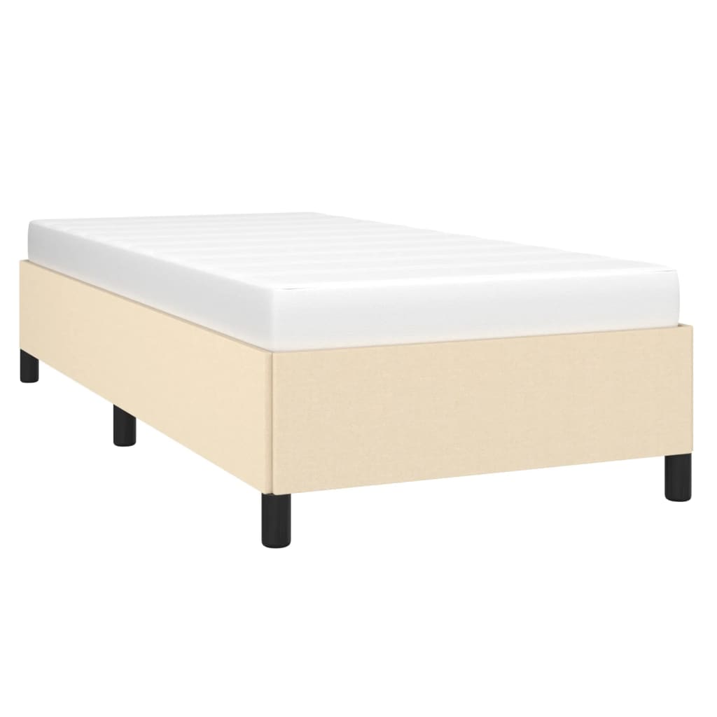 sengeramme uden madras 90x200 cm stof cremefarvet