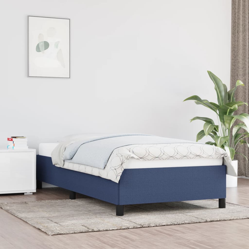 sengeramme uden madras 90x200 cm stof blå