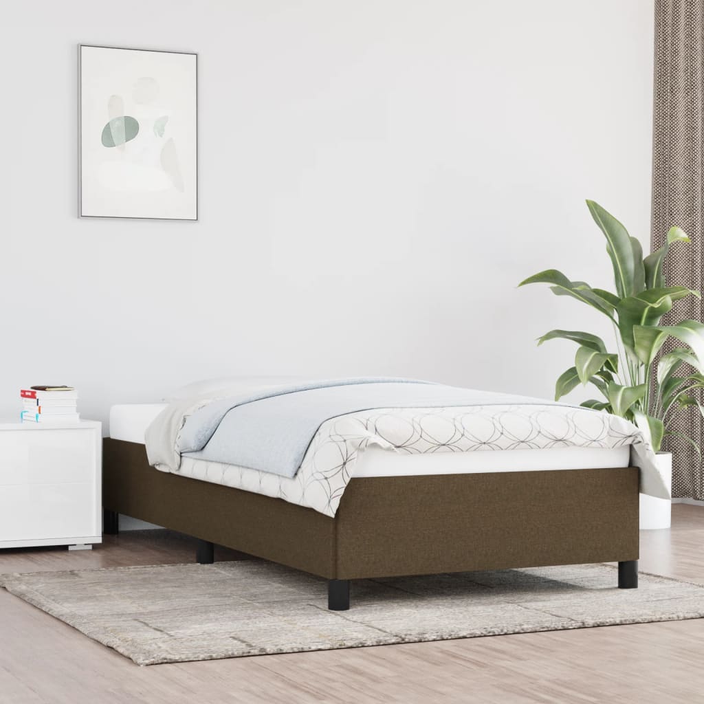 Sengeramme uden madras Mørkebrun 100x200 cm Stof