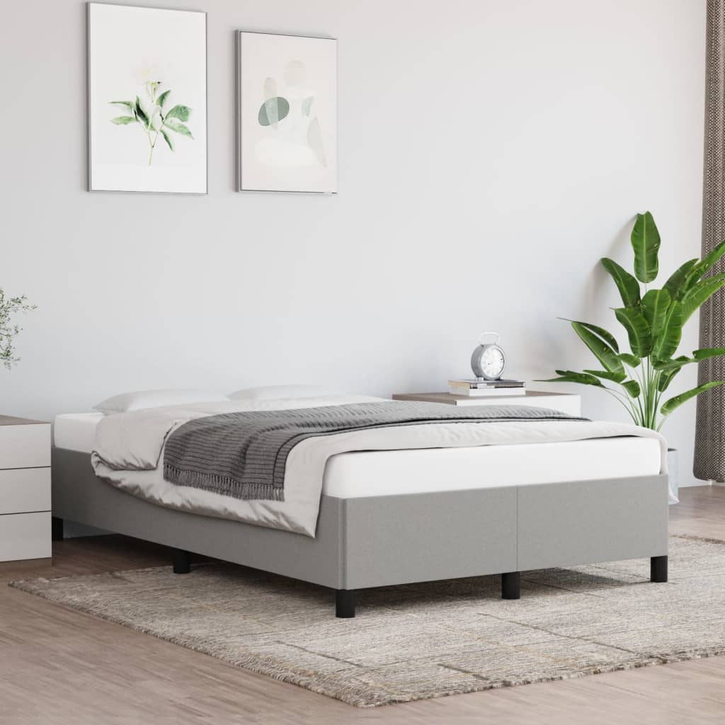 Sengeramme uden madras Lysegrå 120x200 cm Stof
