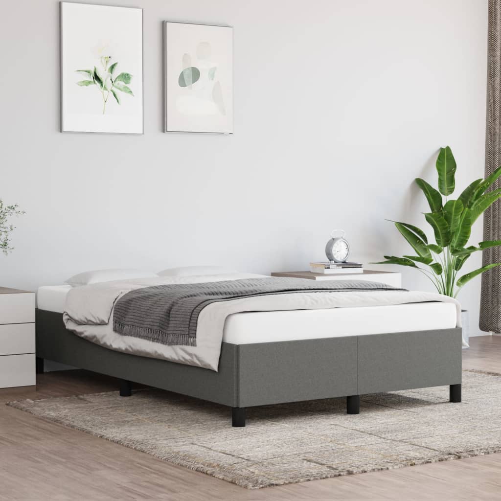 Sengeramme uden madras Mørkegrå 120x200 cm Stof