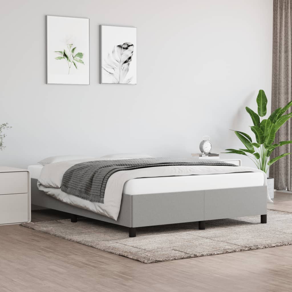 sengeramme uden madras 140x190 cm stof lysegrå