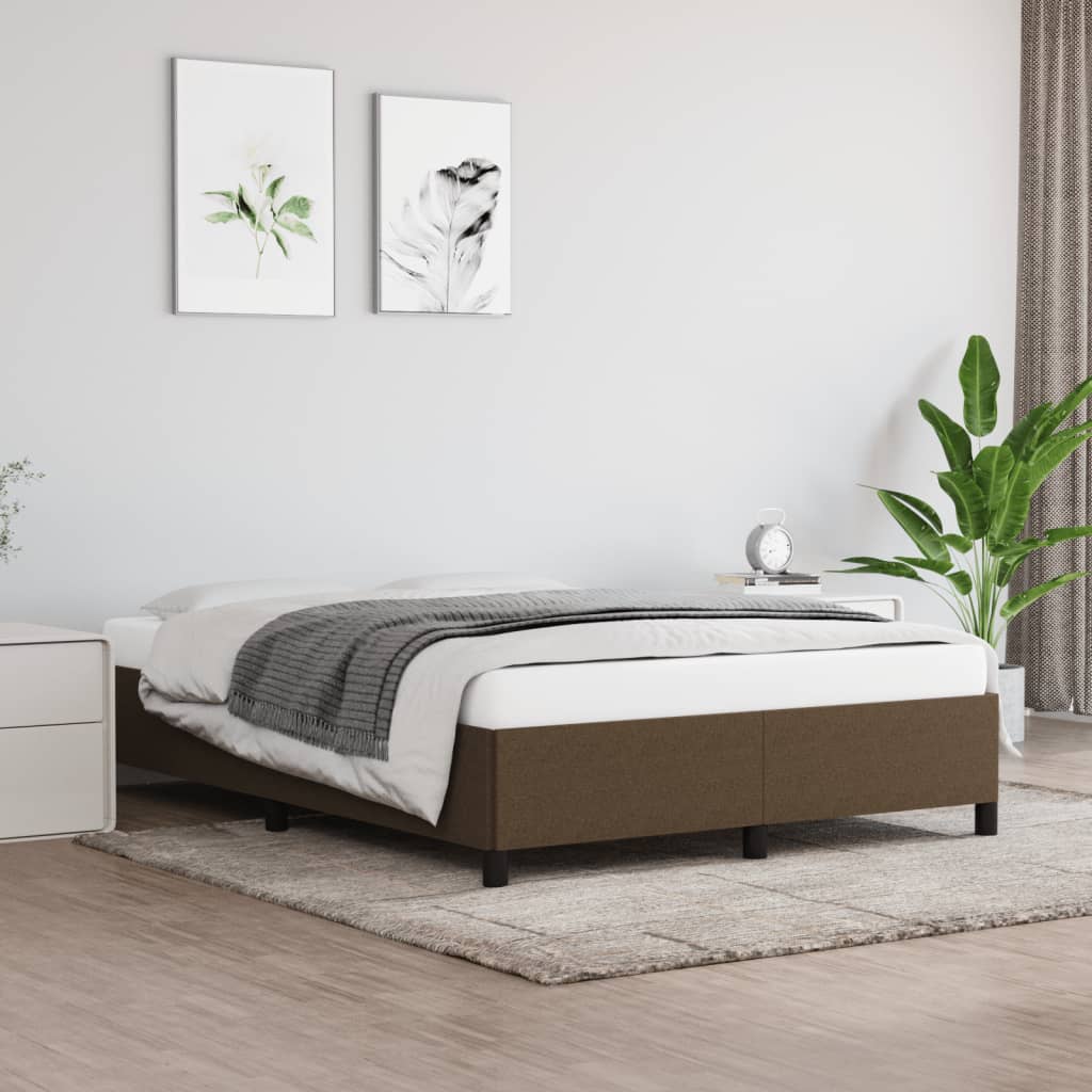 sengeramme uden madras 140x190 cm stof mørkebrun