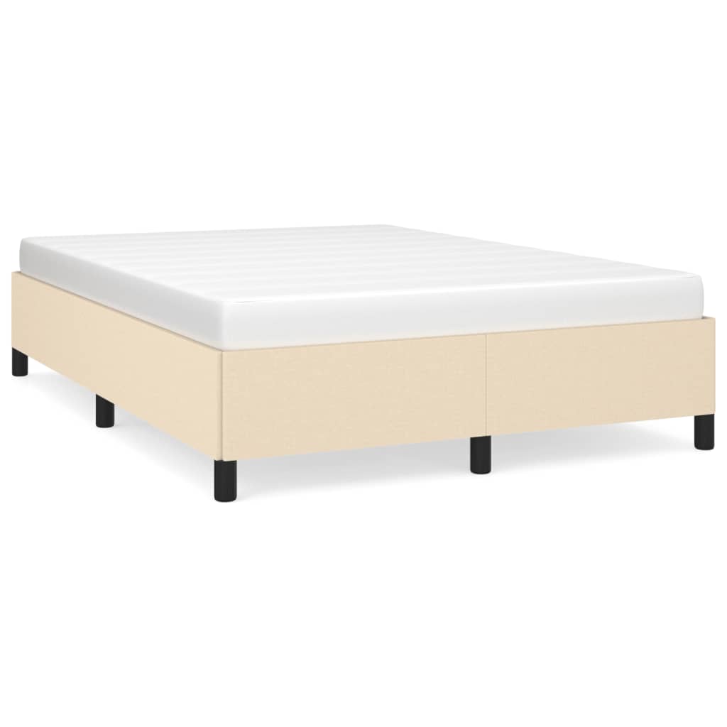 sengeramme uden madras 140x190 cm stof cremefarvet