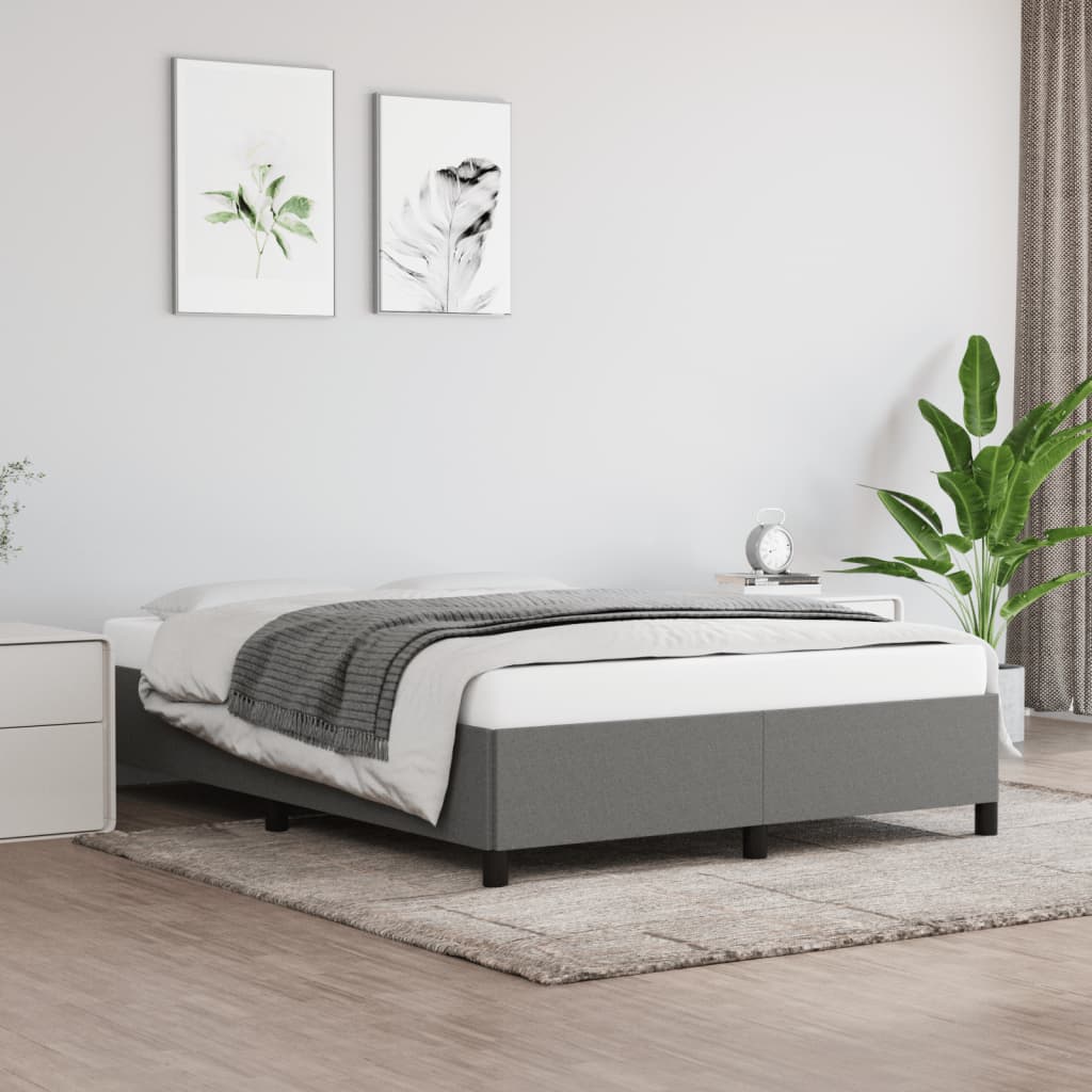 sengeramme uden madras 140x200 cm stof mørkegrå