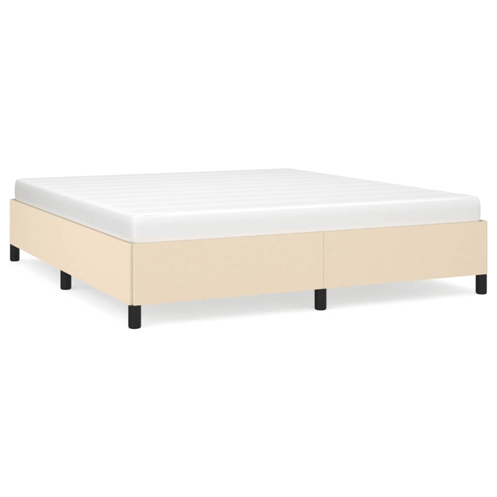 sengeramme uden madras 160x200 cm stof cremefarvet