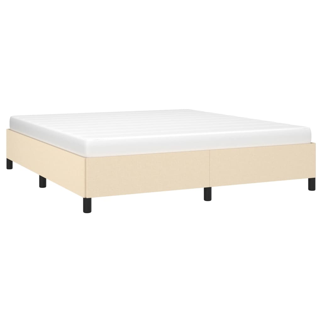 sengeramme uden madras 160x200 cm stof cremefarvet