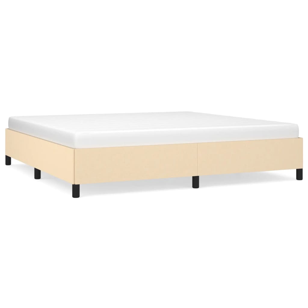 sengeramme uden madras 200x200 cm stof cremefarvet
