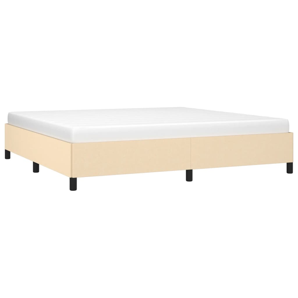 sengeramme uden madras 200x200 cm stof cremefarvet