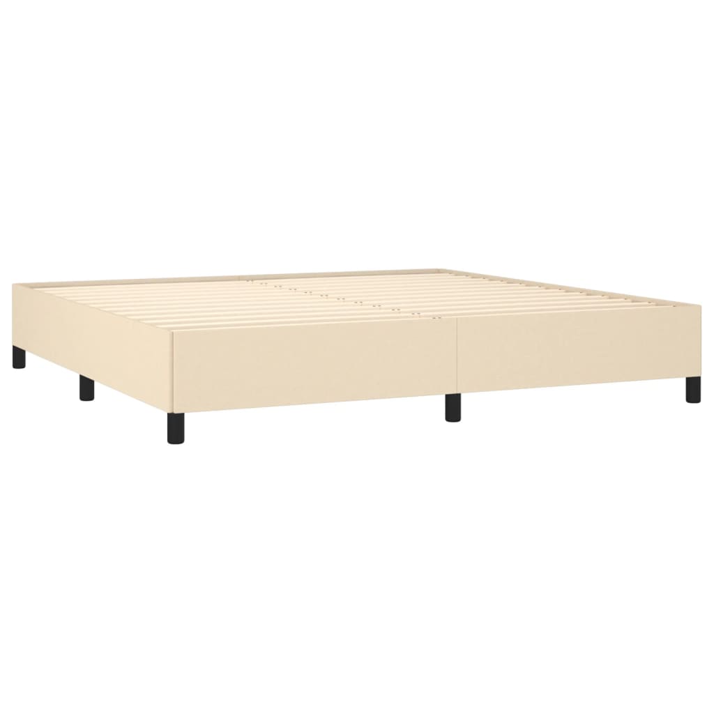 sengeramme uden madras 200x200 cm stof cremefarvet