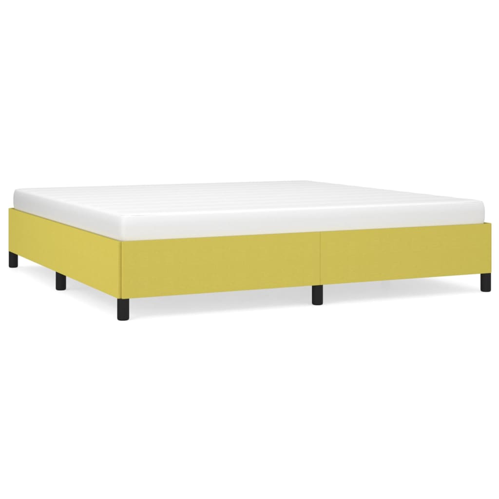 Sengeramme uden madras Grøn 200x200 cm Stof