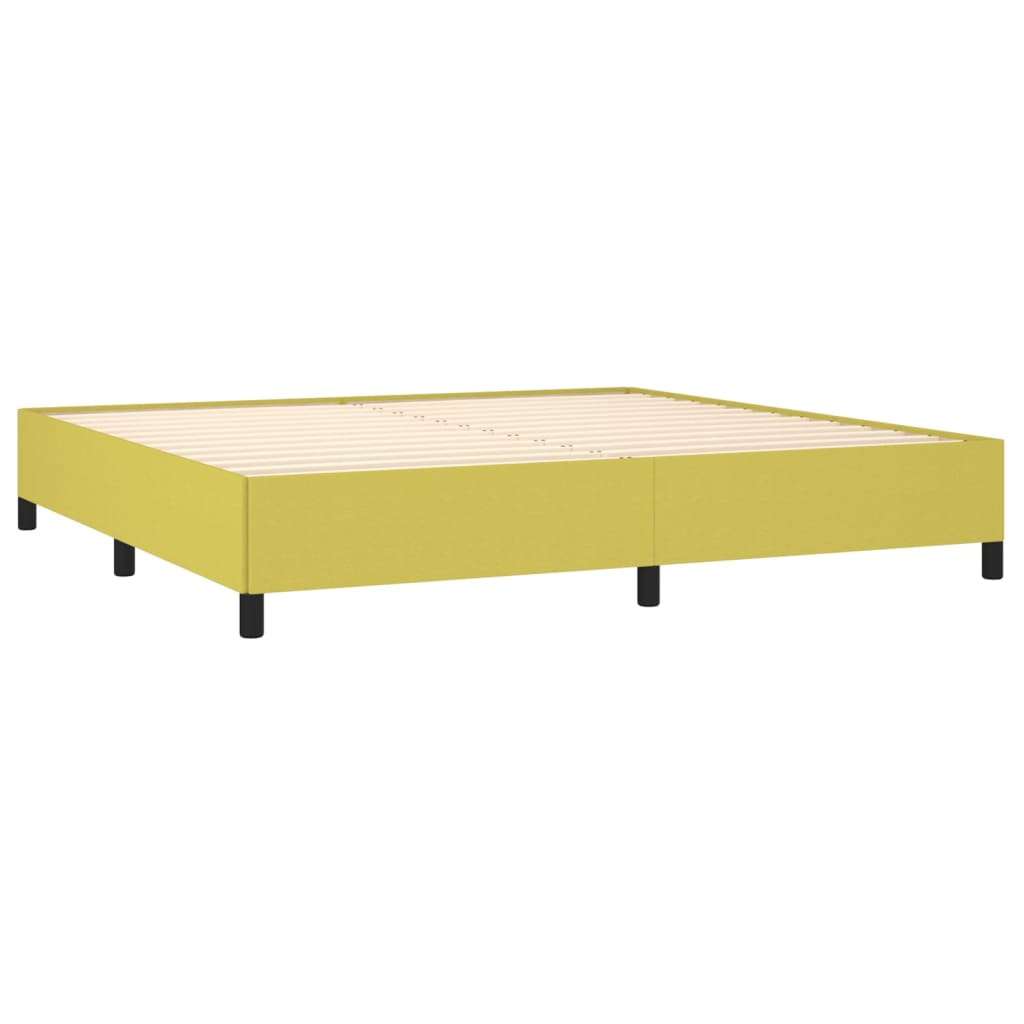 Sengeramme uden madras Grøn 200x200 cm Stof