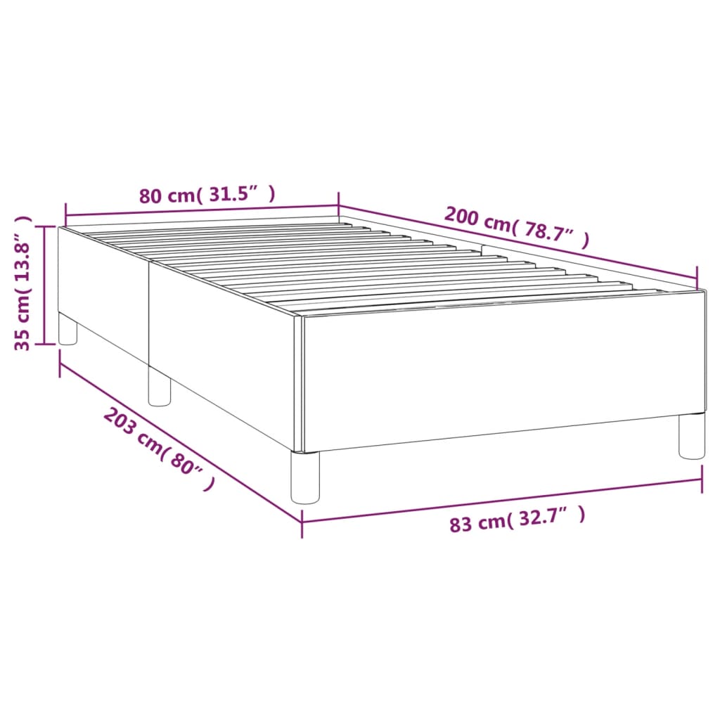 sengeramme uden madras 80x200 cm stof gråbrun