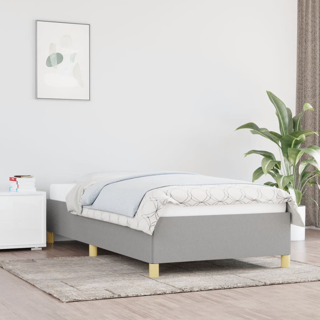 Sengeramme uden madras Lysegrå 90x190 cm Stof
