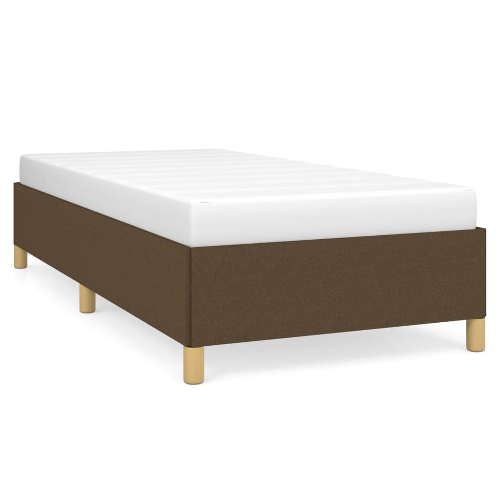 Sengeramme uden madras Mørkebrun 90x190 cm Stof