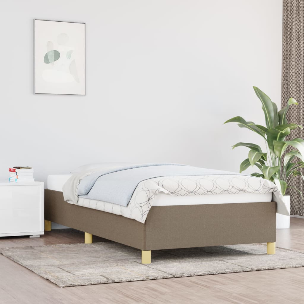 sengeramme uden madras 90x190 cm stof gråbrun