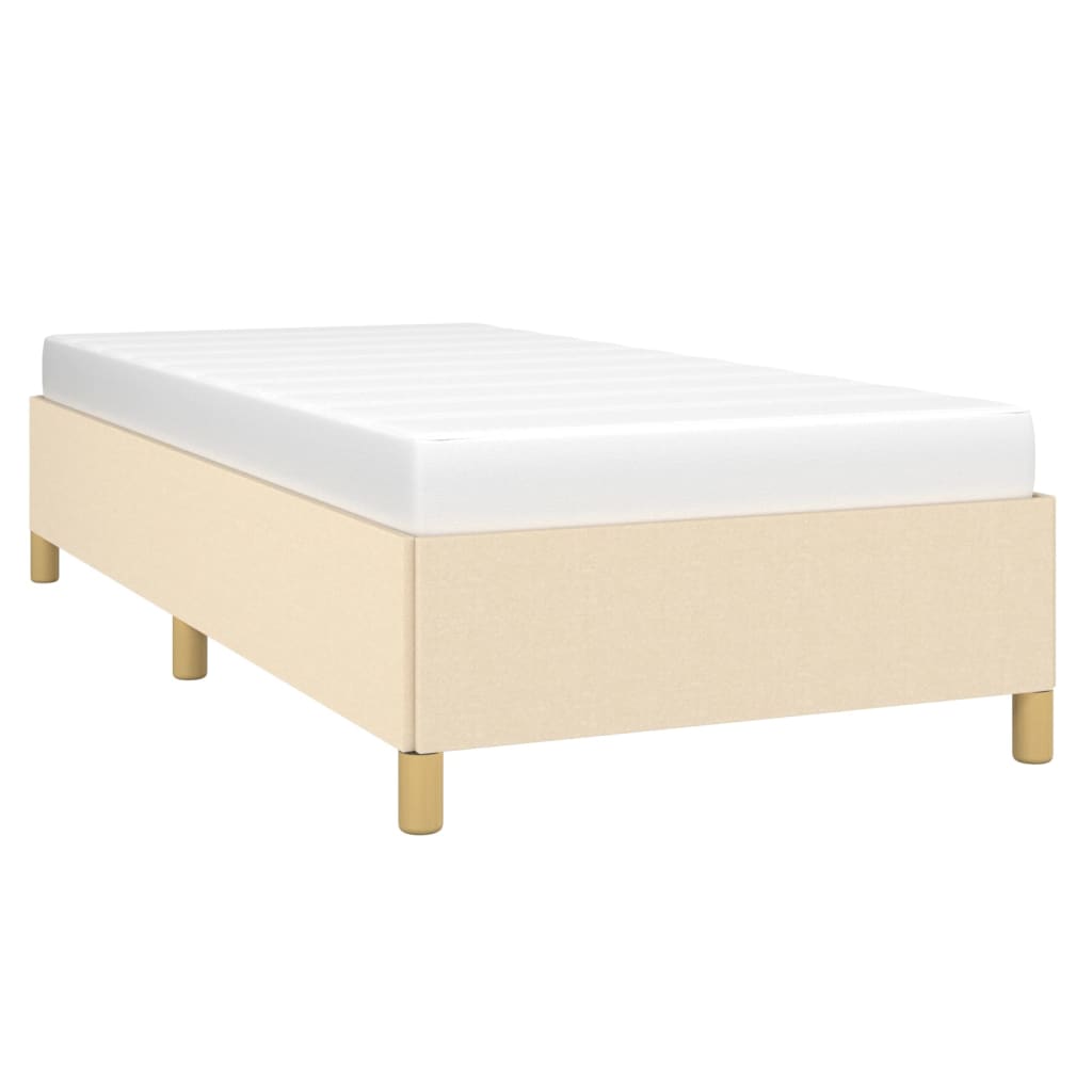 sengeramme uden madras 90x190 cm stof cremefarvet
