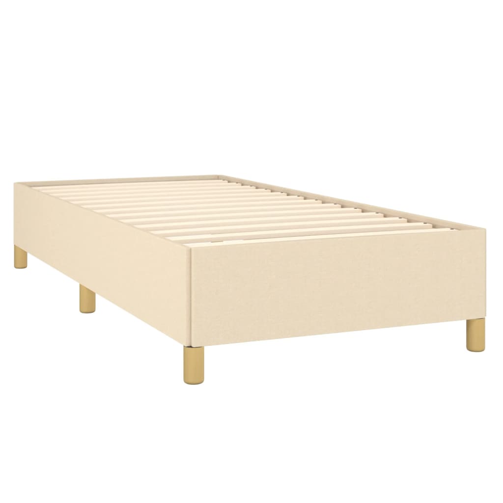 sengeramme uden madras 90x190 cm stof cremefarvet