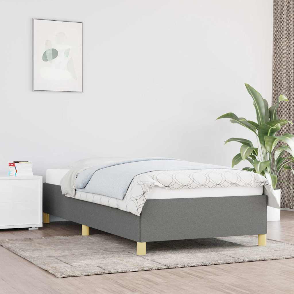 Sengeramme uden madras Mørkegrå 90x200 cm Stof