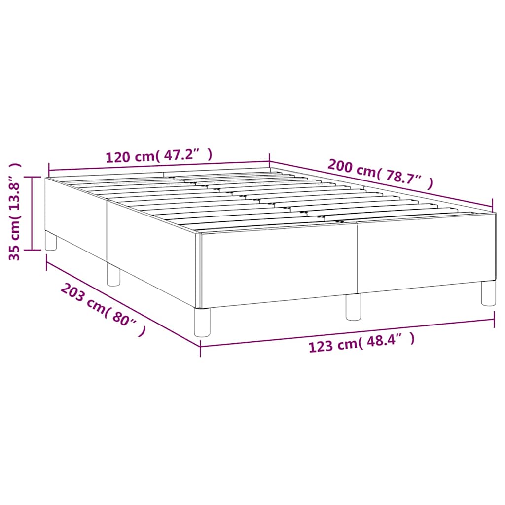 Sengeramme uden madras Sort 120x200 cm Stof