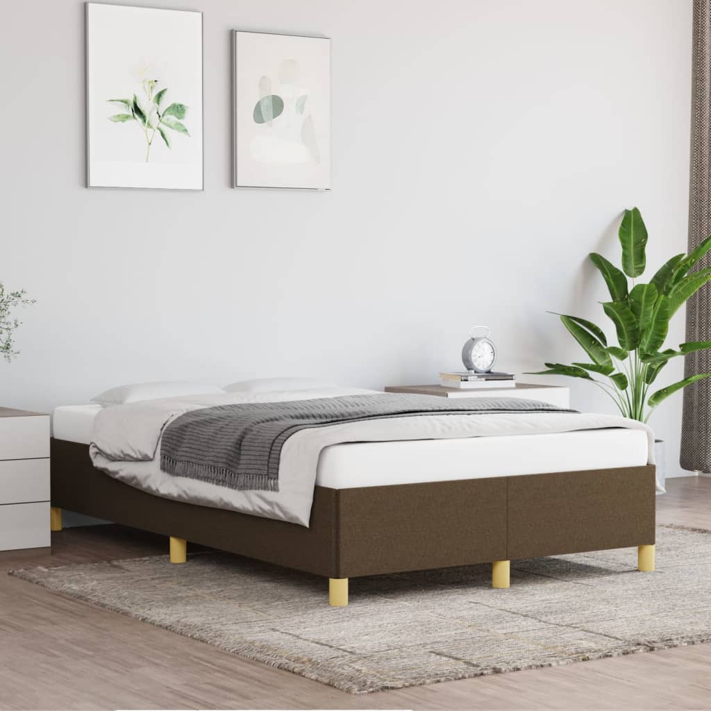 Sengeramme uden madras Mørkebrun 120x200 cm Stof