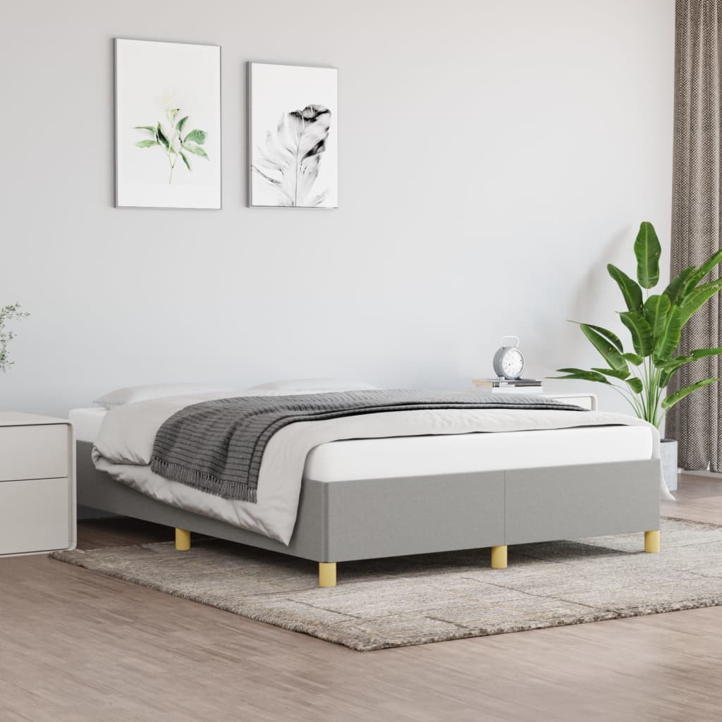 sengeramme uden madras 140x190 cm stof lysegrå