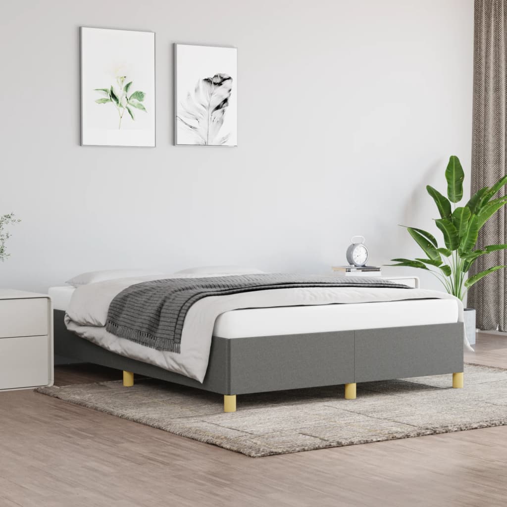 sengeramme uden madras 140x190 cm stof mørkegrå