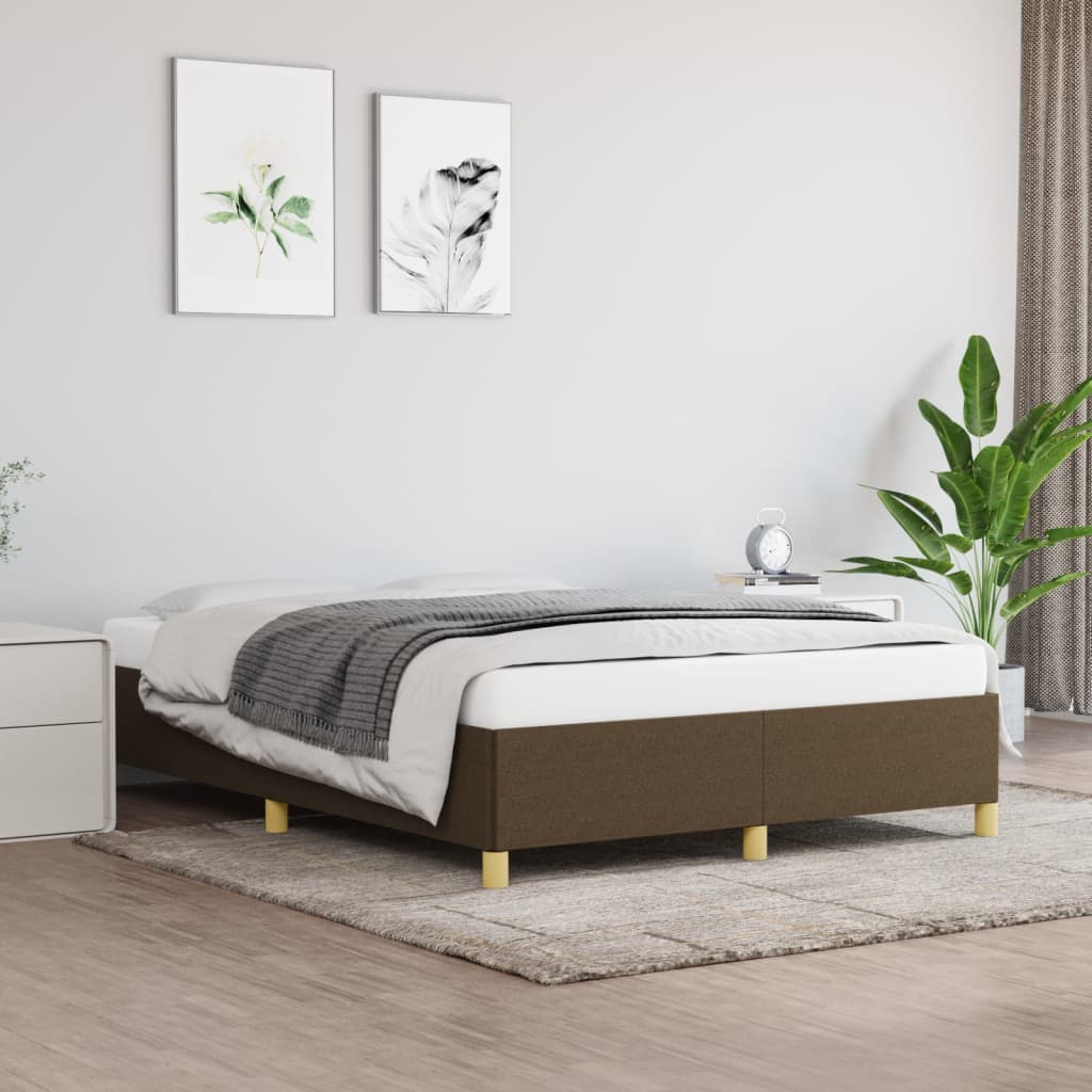 sengeramme uden madras 140x190 cm stof mørkebrun